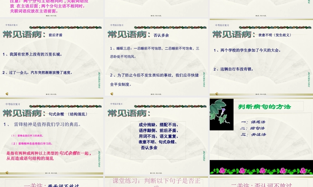 中考病句类型及辨析.pptx