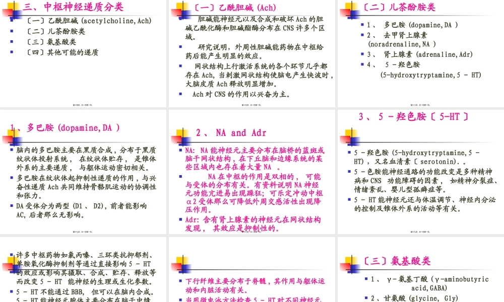 中枢递质和心血管活动.pptx