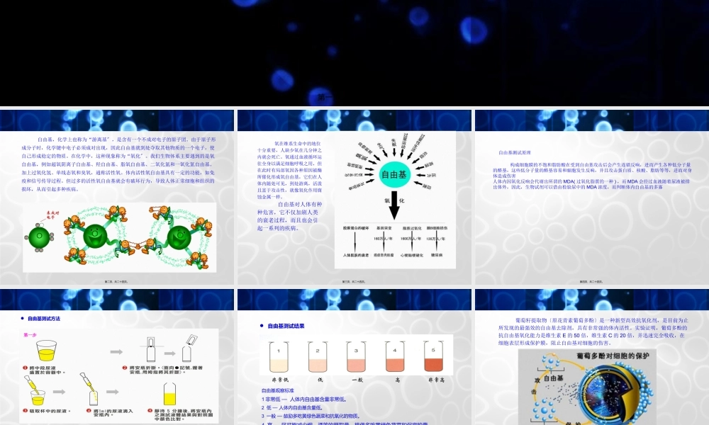人体衰老的根源——自由基剖析.pptx