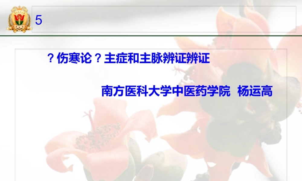 伤寒论主症与主脉辨证方法.pptx