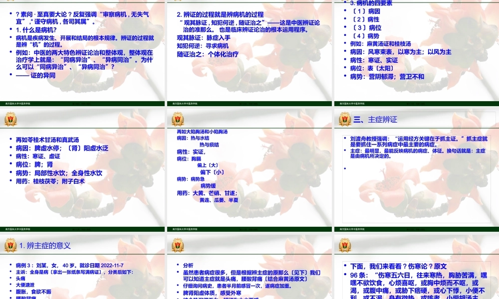 伤寒论主症与主脉辨证方法.pptx