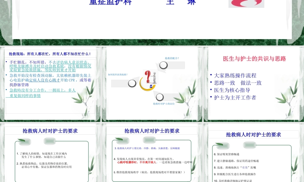 危重病人的抢救与配合.pptx