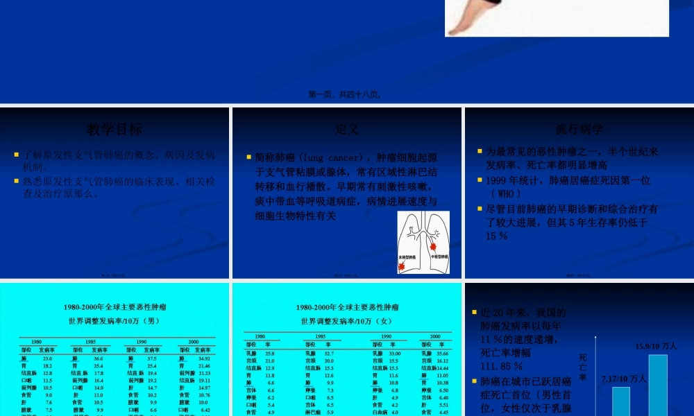 原发性支气管肺癌概述.pptx