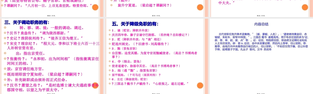 古代官职任免升降术语集锦.pptx