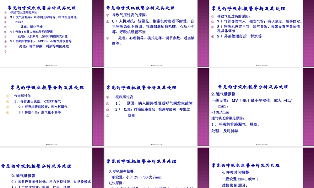 呼吸机常见报警原因分析及处理.pptx