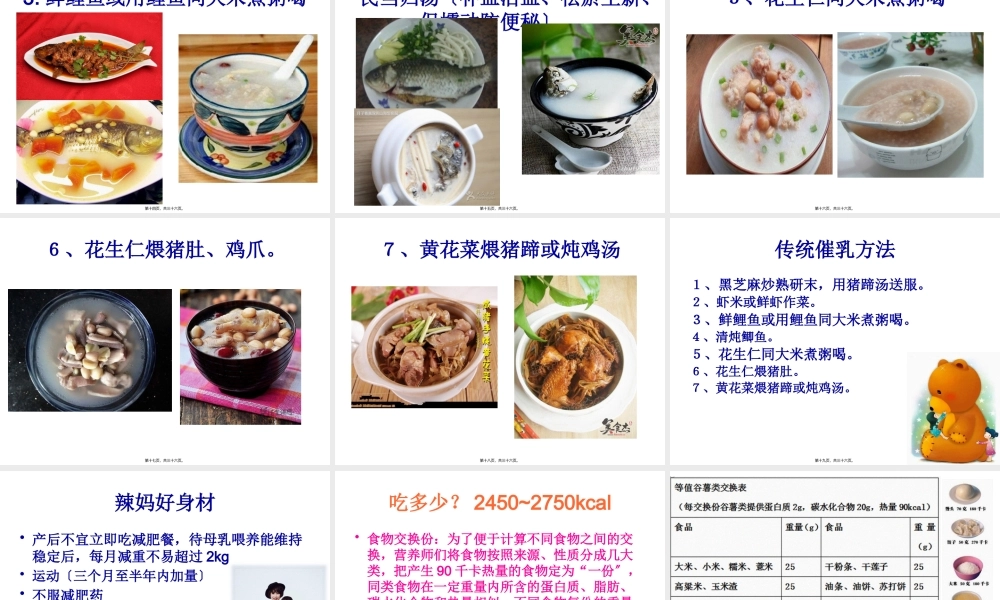 哺乳期妈妈的营养与食谱制作讲义.pptx