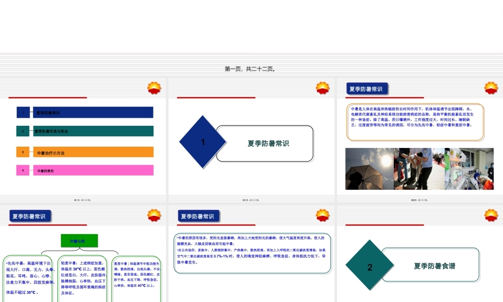 夏季防暑与急救剖析.pptx