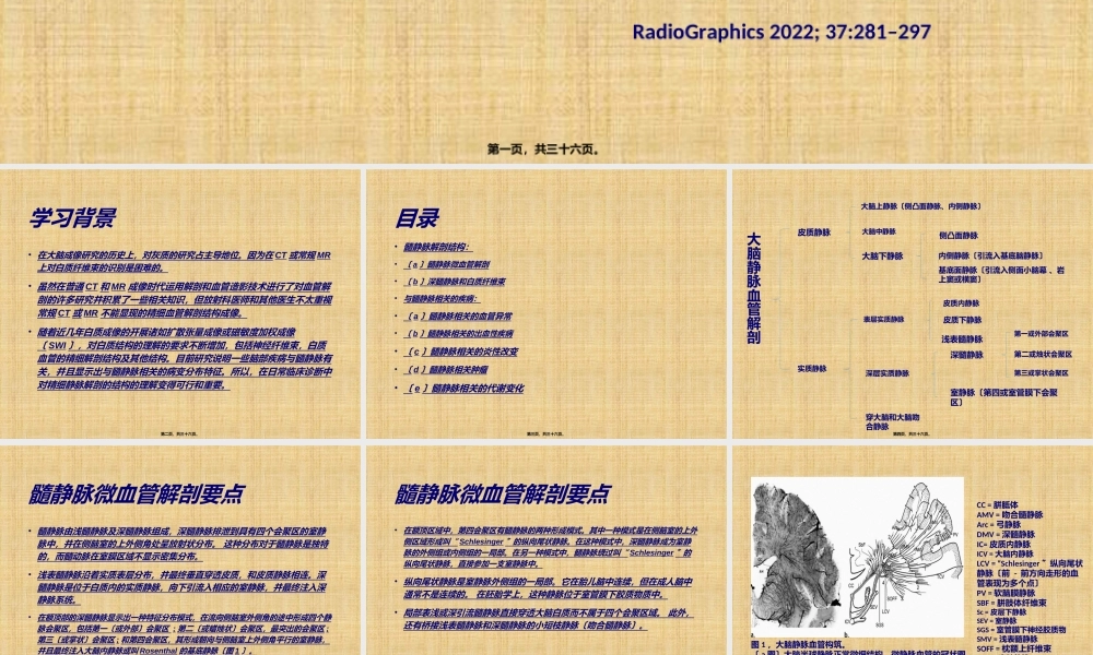 大脑半球髓静脉结构及相关异常-影像学分析.ppt