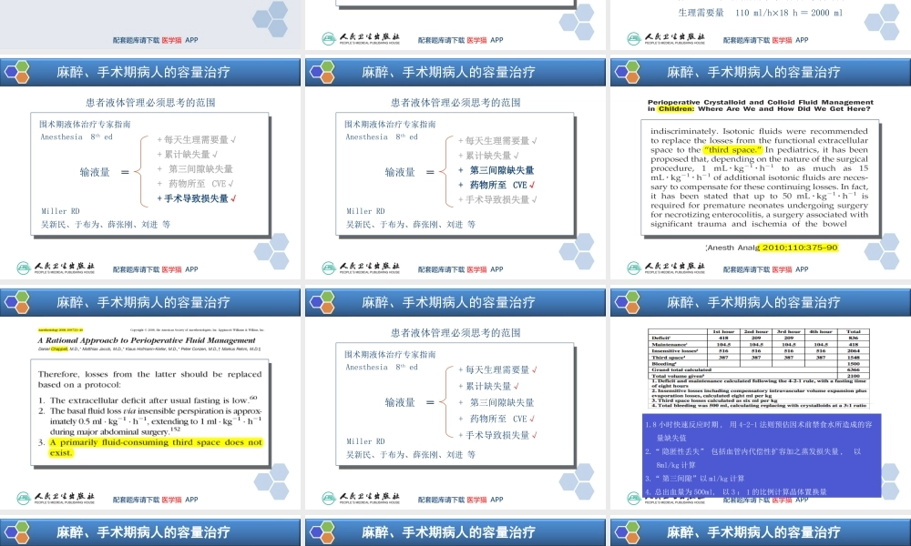 第16章 麻醉手术期间病人的容量治疗与血液保护(1).ppt