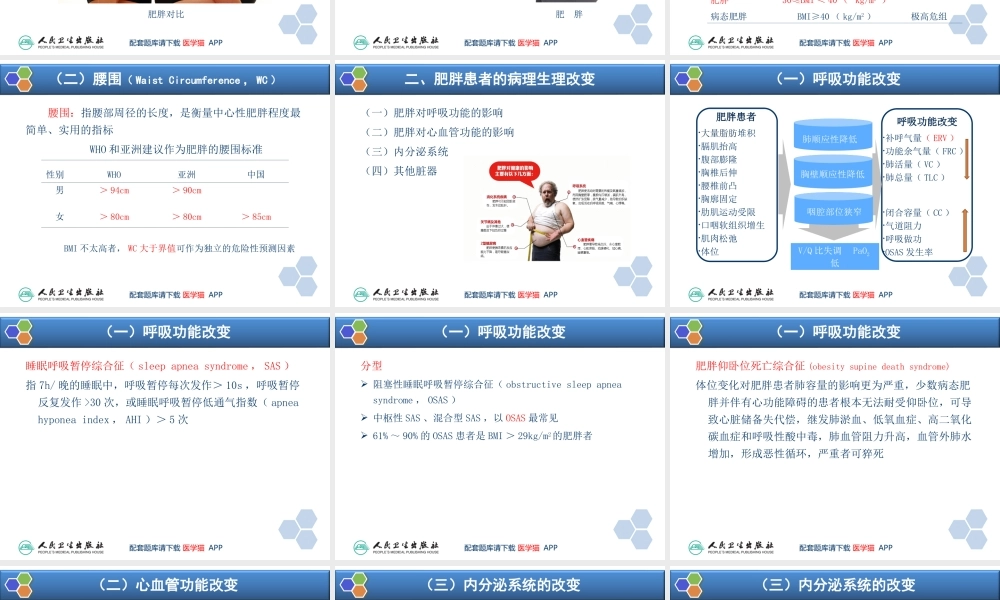 第30章 肥胖病人手术的麻醉(1).ppt