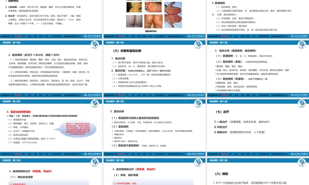 第二章 病毒性传染病 第二节 肠道病毒感染 手足口病+病毒感染性腹泻(1).pptx
