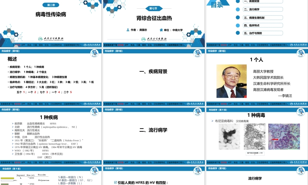 第二章 病毒性传染病 第七节 肾综合征出血热(1).ppt