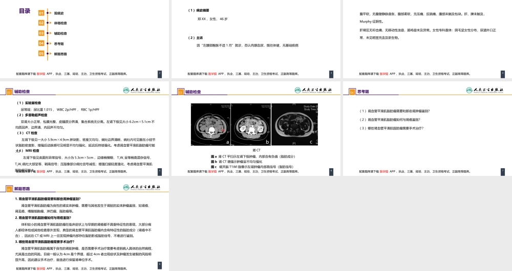 第五十三章 泌尿、男生殖系统肿瘤 案例分析-肾血管平滑肌脂肪瘤(1).pptx