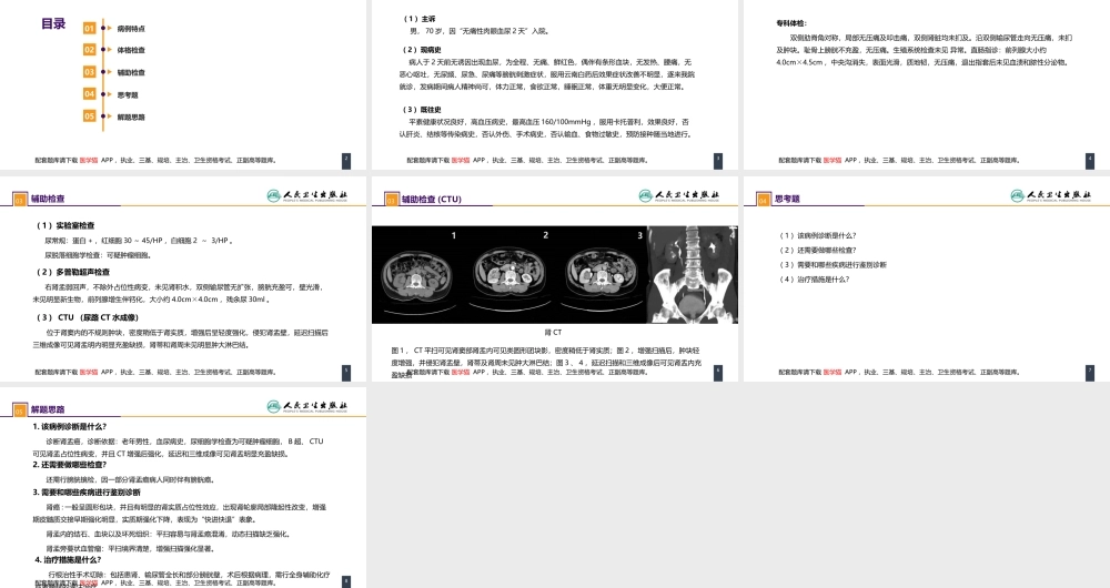 第五十三章 泌尿、男生殖系统肿瘤 案例分析-肾盂癌 (1).pptx