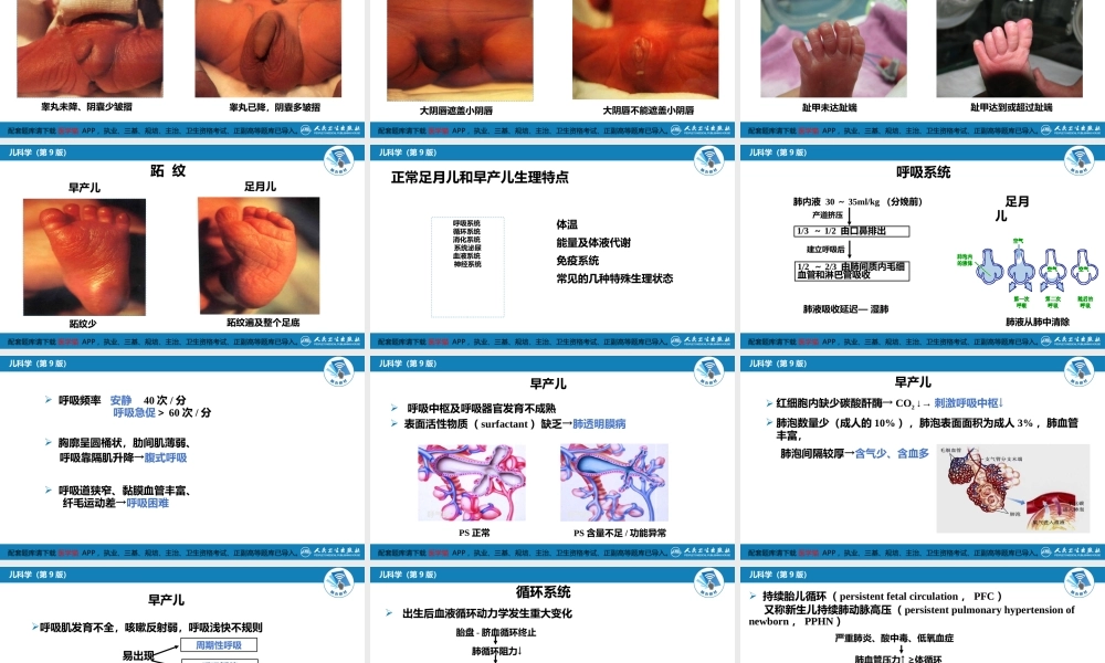 第六章 新生儿与新生儿疾病 第二节 正常足月儿和早产儿的特点与护理(1).pptx