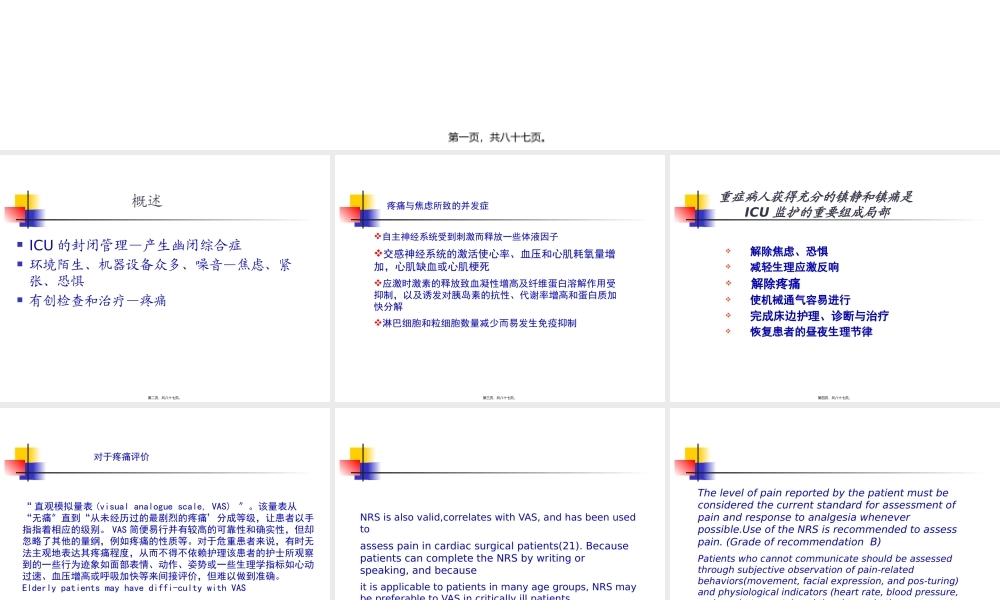 ICU止痛和镇静.pptx
