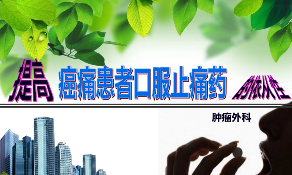 QCC癌痛服药依从性.pptx