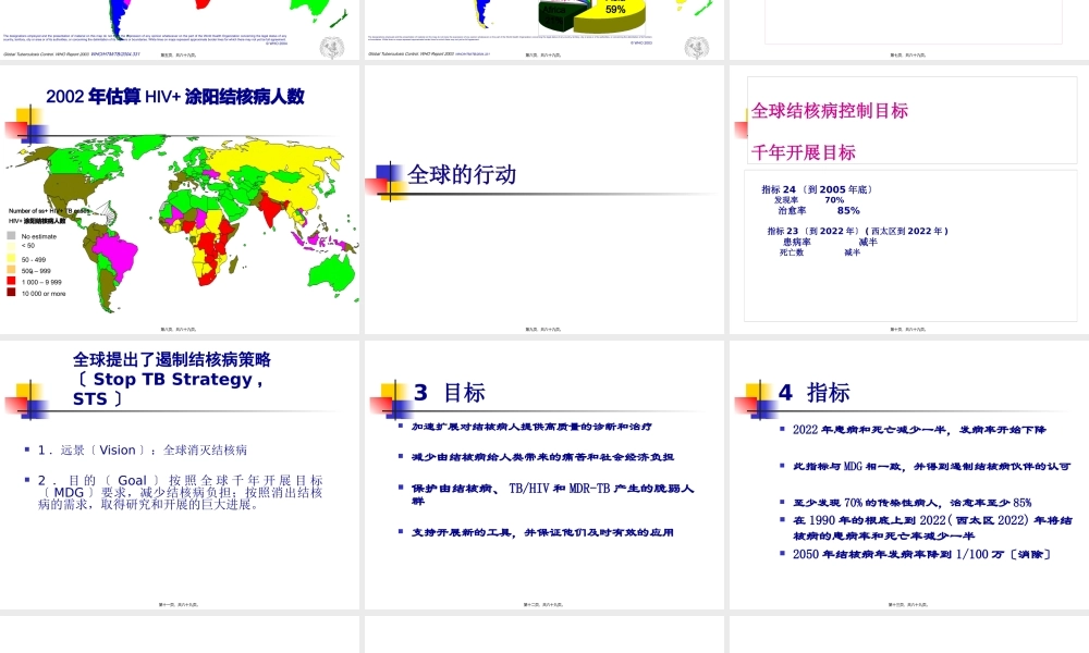 全球的行动全球结核病控制目标千年发展目标指标24到2005年底.pptx