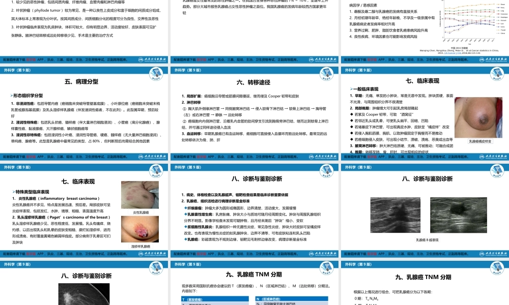 第二十三章 乳房疾病 第六节 乳房肿瘤(1).pptx