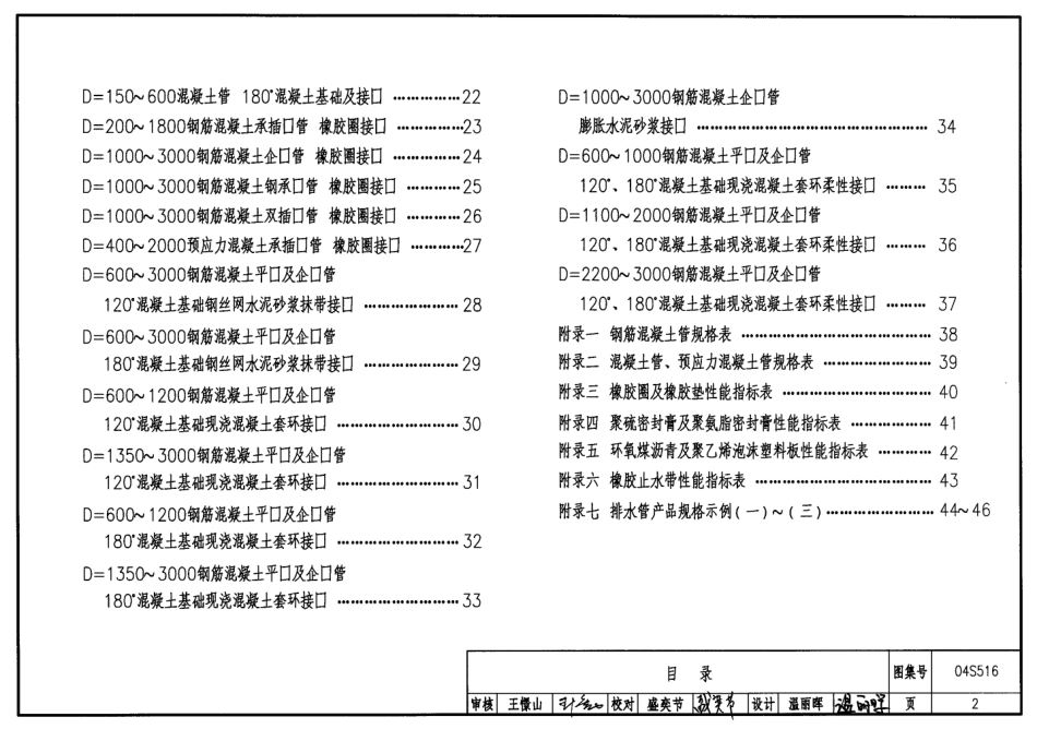 04S516 混凝土排水管道基础及接口.pdf_第2页