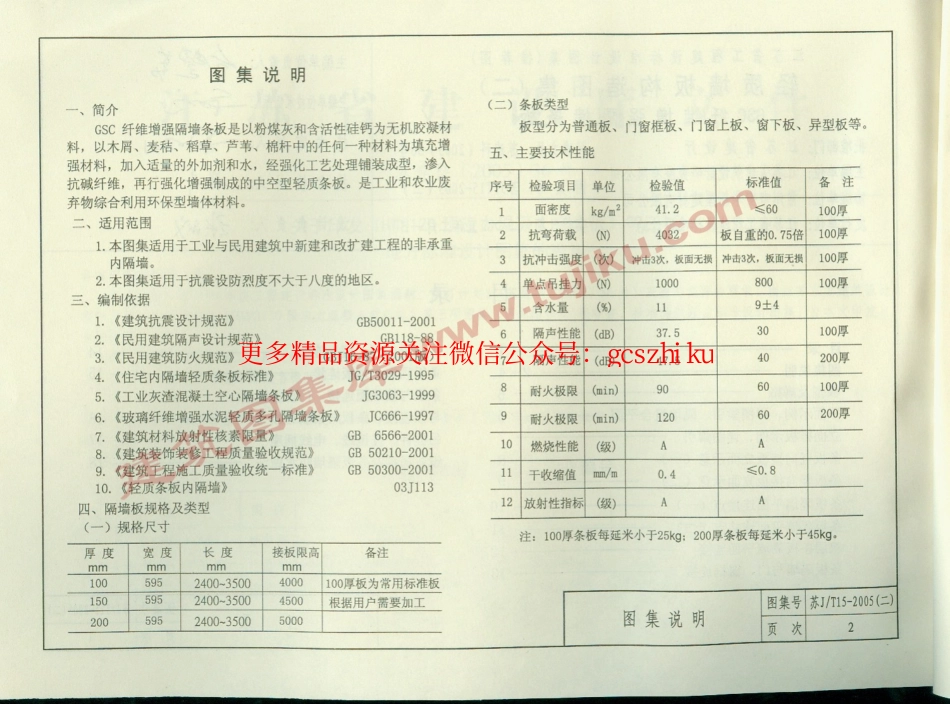 苏JT15-2005(二) 轻质板墙构造图集（二）－GSC纤维增强隔墙条板.pdf_第3页