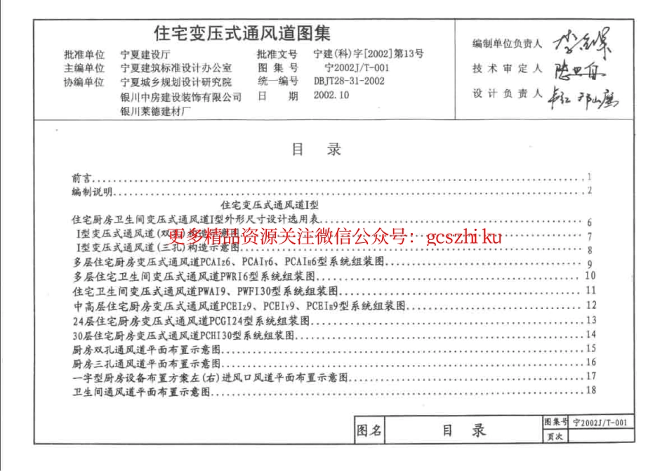 宁2002JT-001 住宅变压式通风道图集.pdf_第1页