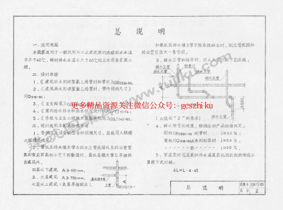 川87S301 硬聚氯乙烯塑料管排水系统卫生设备安装图集.pdf_第3页