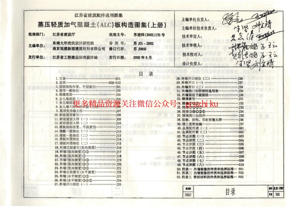 苏J01-2002 蒸压轻质加气混凝土(ALC)板构造图集(上册).pdf_第3页