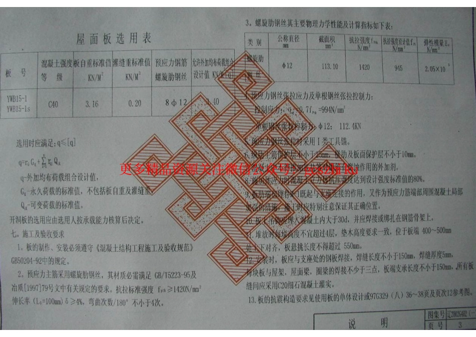 辽2002G402(一) 9m～15m跨度预应力混凝土屋面板.pdf_第3页
