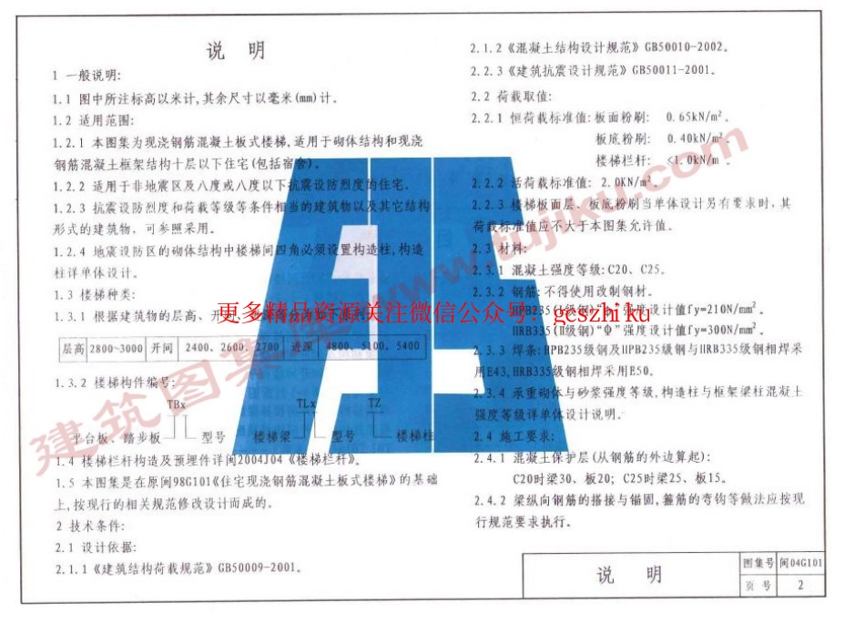 闽2004G101 住宅现浇混泥土板式楼梯.pdf_第2页
