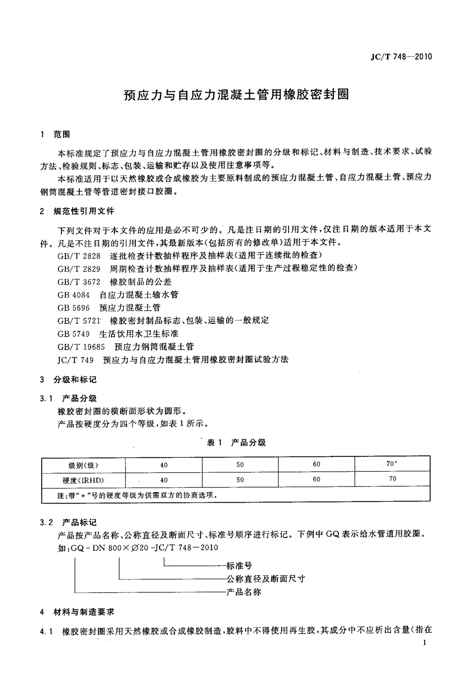JCT748-2010 预应力与自应力混凝土管用橡胶密封圈.pdf_第3页