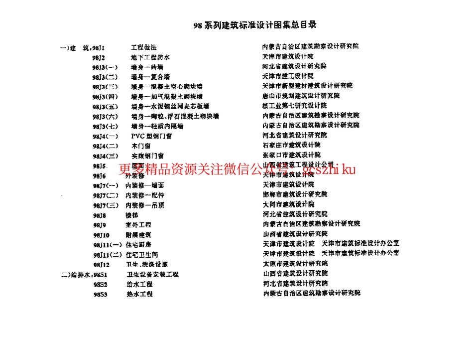 98J1-98J12 工程做法标准设计图集 　.pdf_第3页