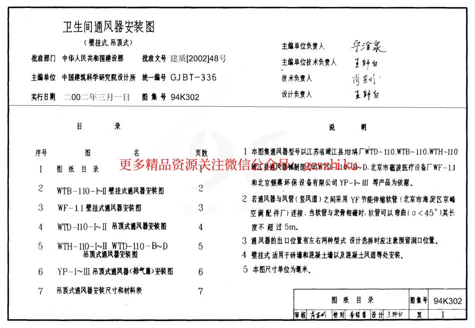 94K302 卫生间通风器安装图(壁挂式、吊顶式).pdf_第1页