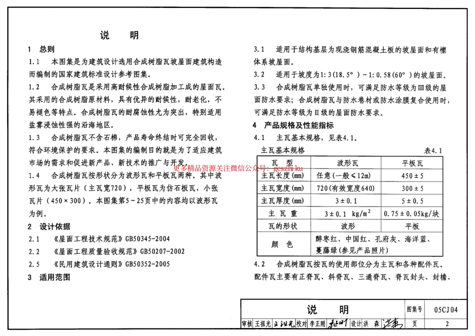 05CJ04 合成树脂(复合塑料)瓦屋面建筑构造.pdf_第2页