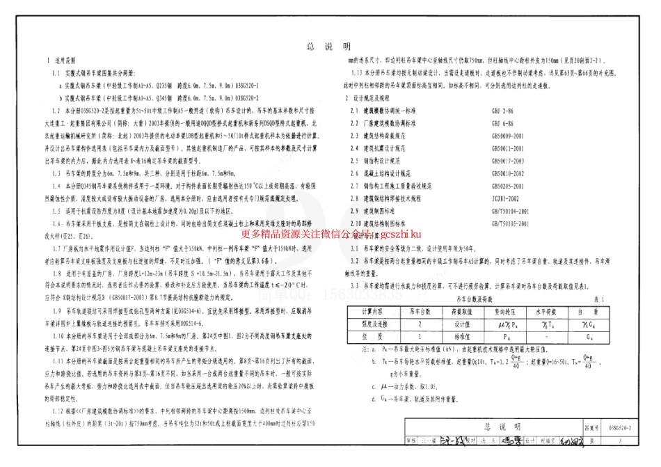 03SG520-2 实腹式钢吊车梁(中轻级工作制 A1～A5 Q345钢 跨度6m,7.5m,9m).pdf_第3页