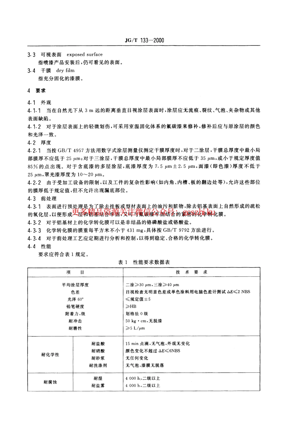 JGT133-2000 建筑用铝型材、铝板氟碳涂层.pdf_第3页