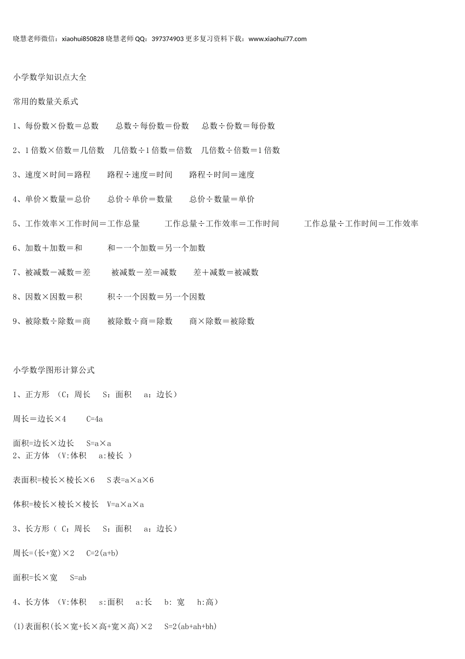 小升初小学数学知识点全在这了吃透它们来年考试拿高分！.docx_第1页