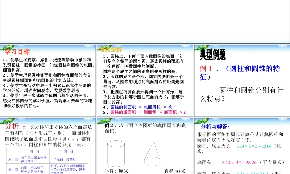 小升初-应用题归类讲解及练习(四)(圆柱和圆锥的认识、圆柱的表面积).ppt
