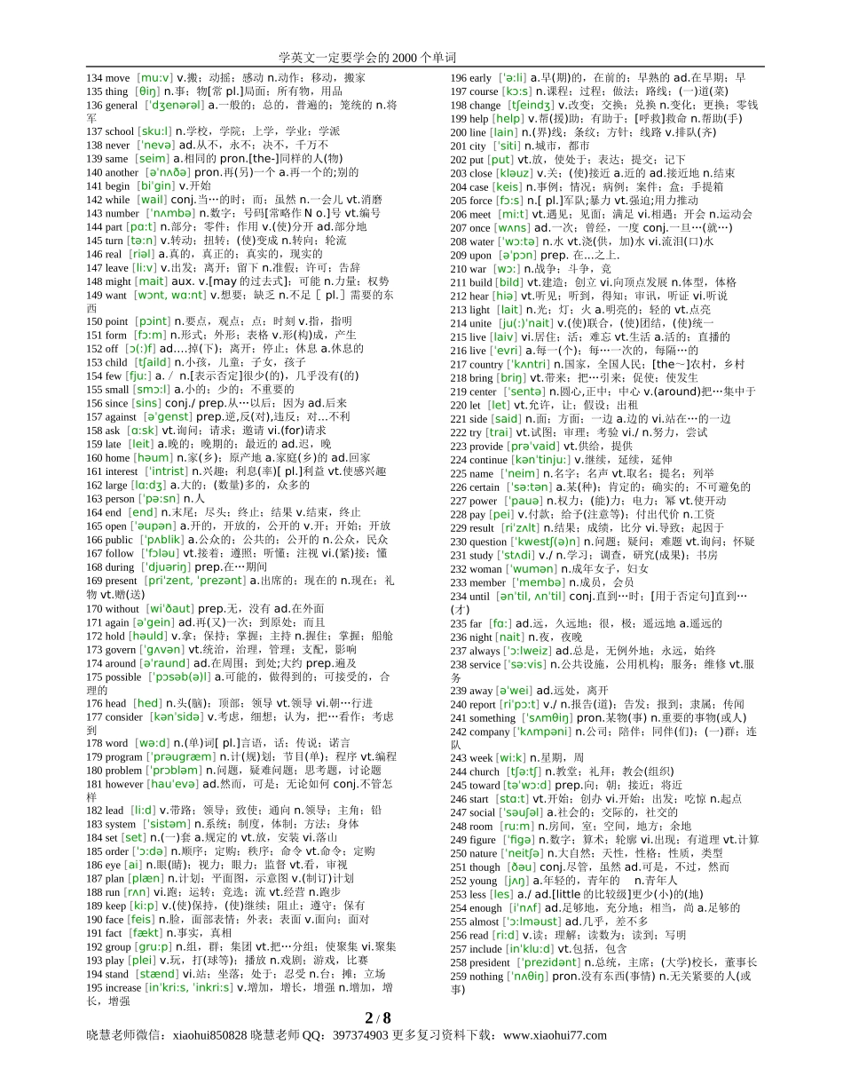 小升初复习：最常用1000英语单词(全部标有注释).doc_第2页