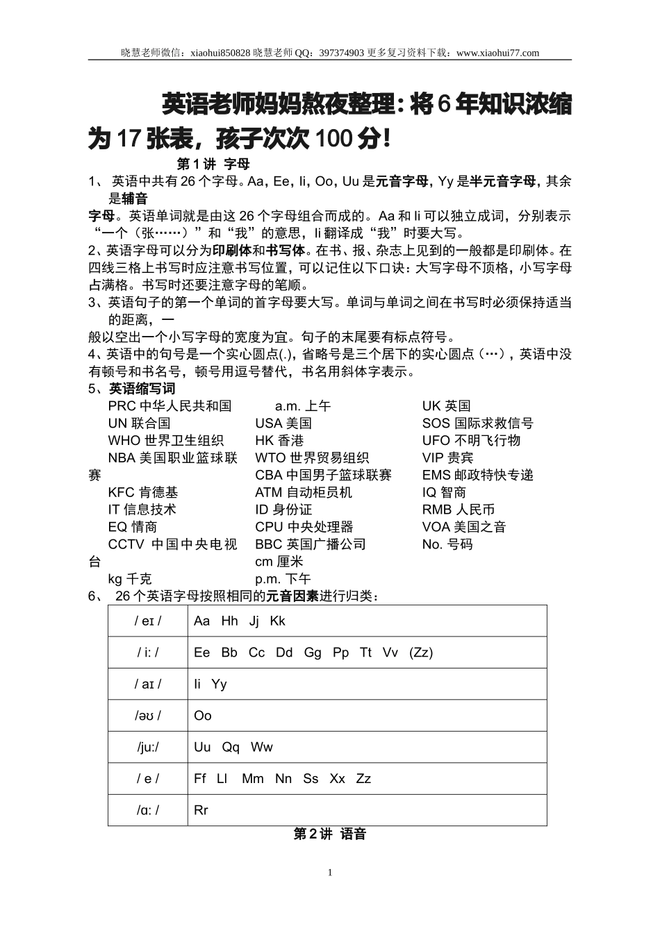 小升初复习：小学英语语法大全-经典全面.doc_第1页