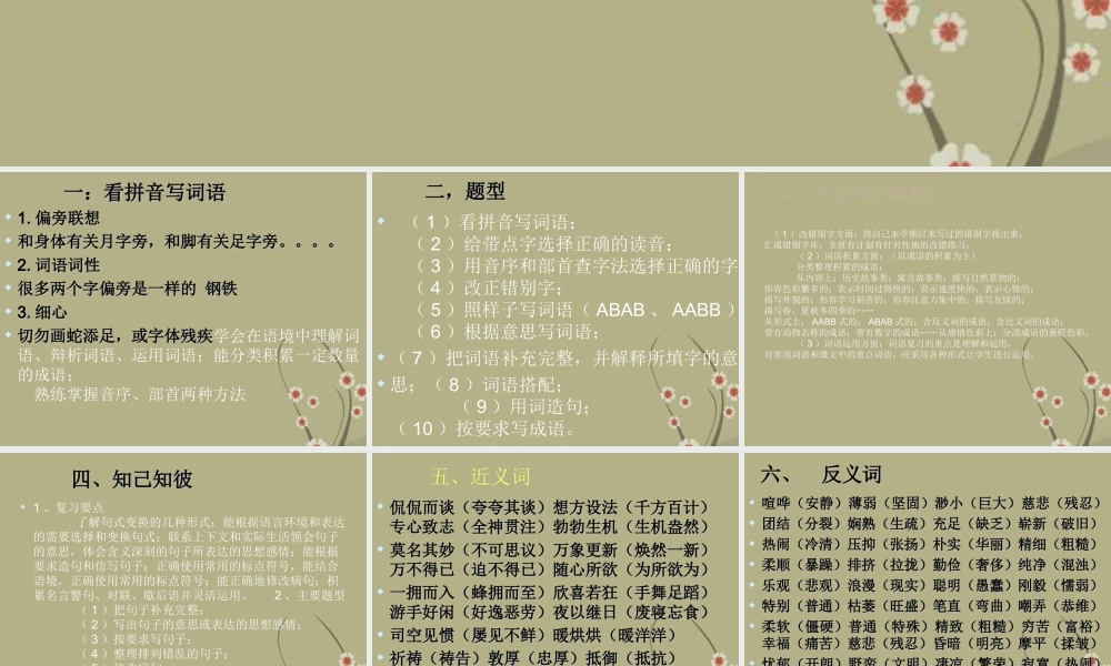 【小升初】语文总复习课件 - 复习重点.ppt