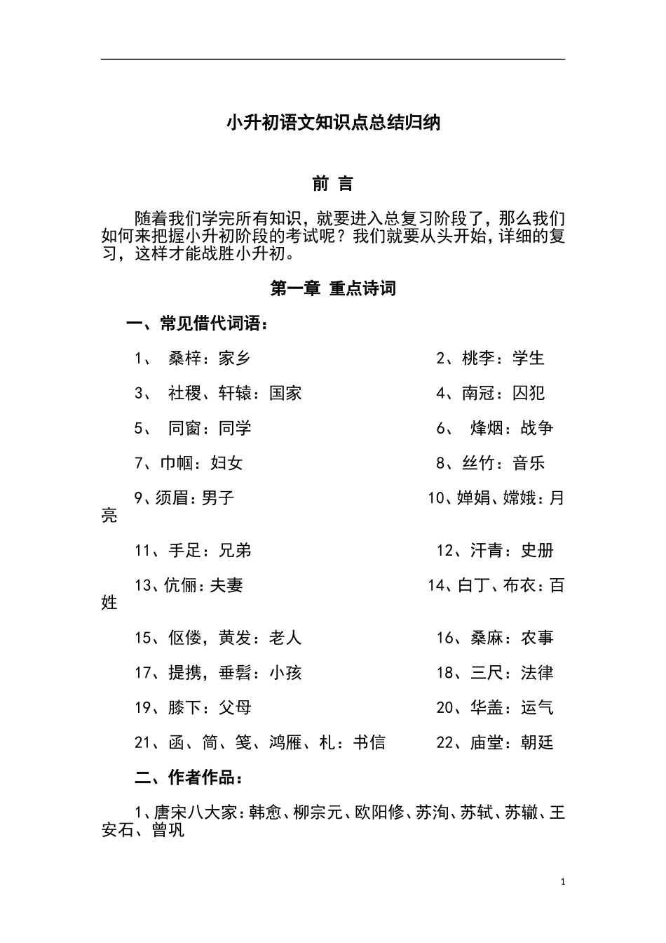 2021年小升初语文知识点总结归纳.doc_第1页