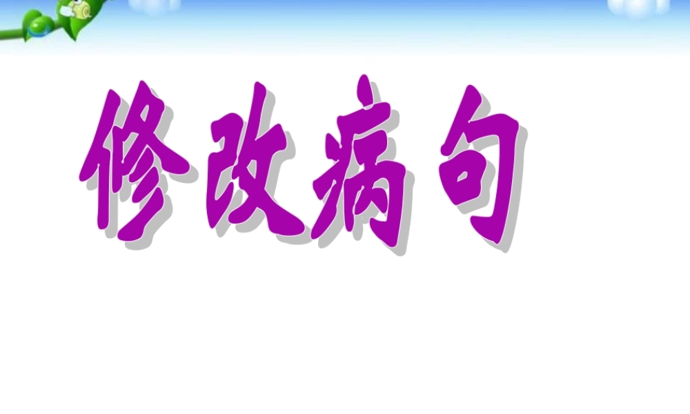 【小升初】语文总复习课件 - 基础知识_(修改病句)复习课件.ppt