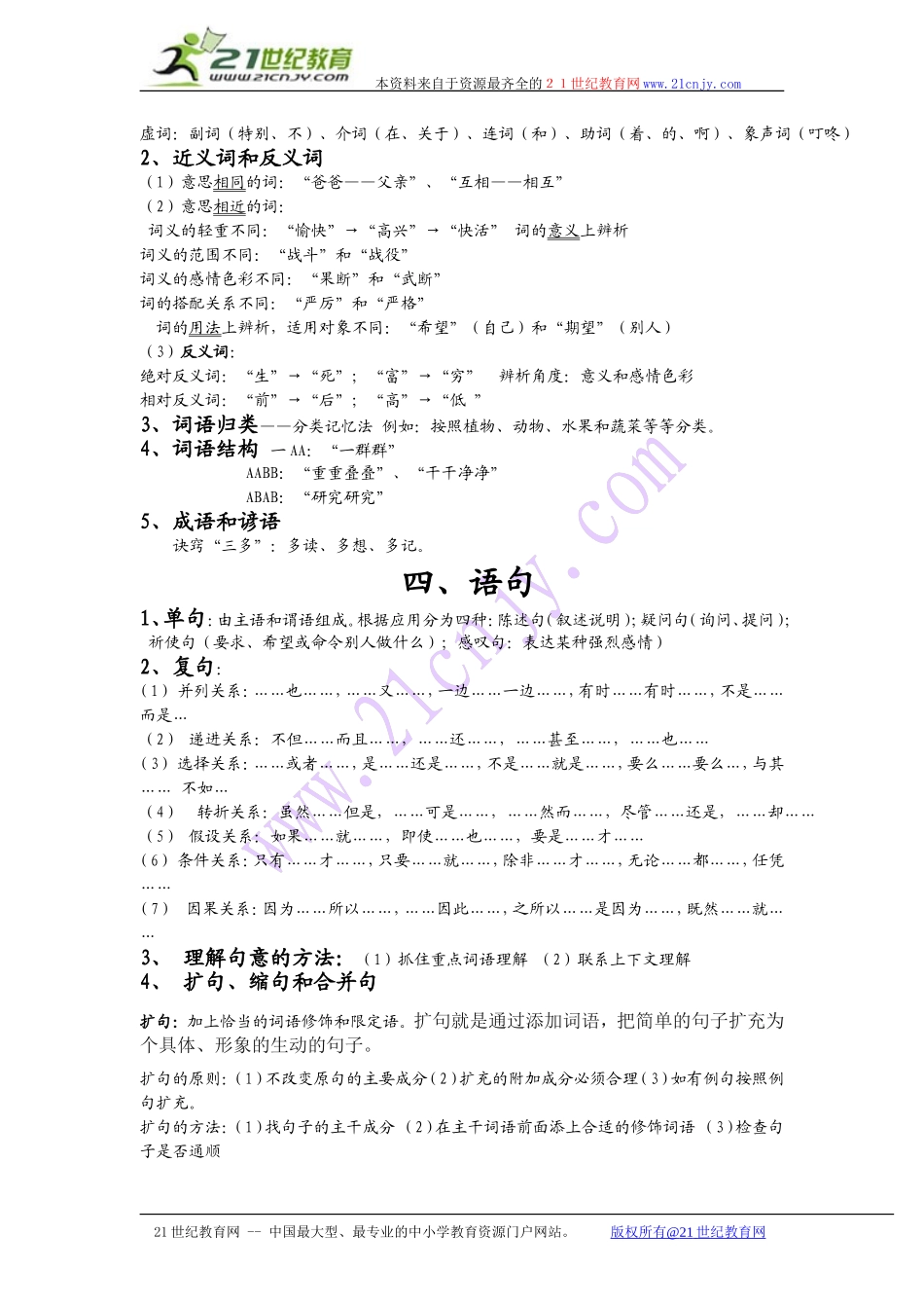 最完整的小学语文知识总结(小升初专用).doc_第3页