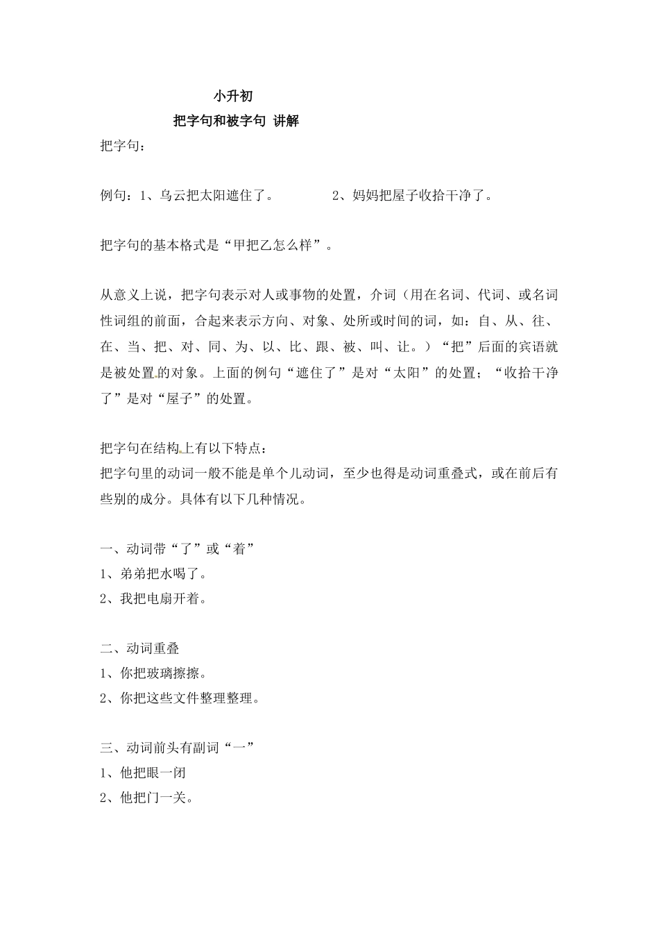 小升初语文一本通-把字句、被字句1通用版.docx_第1页