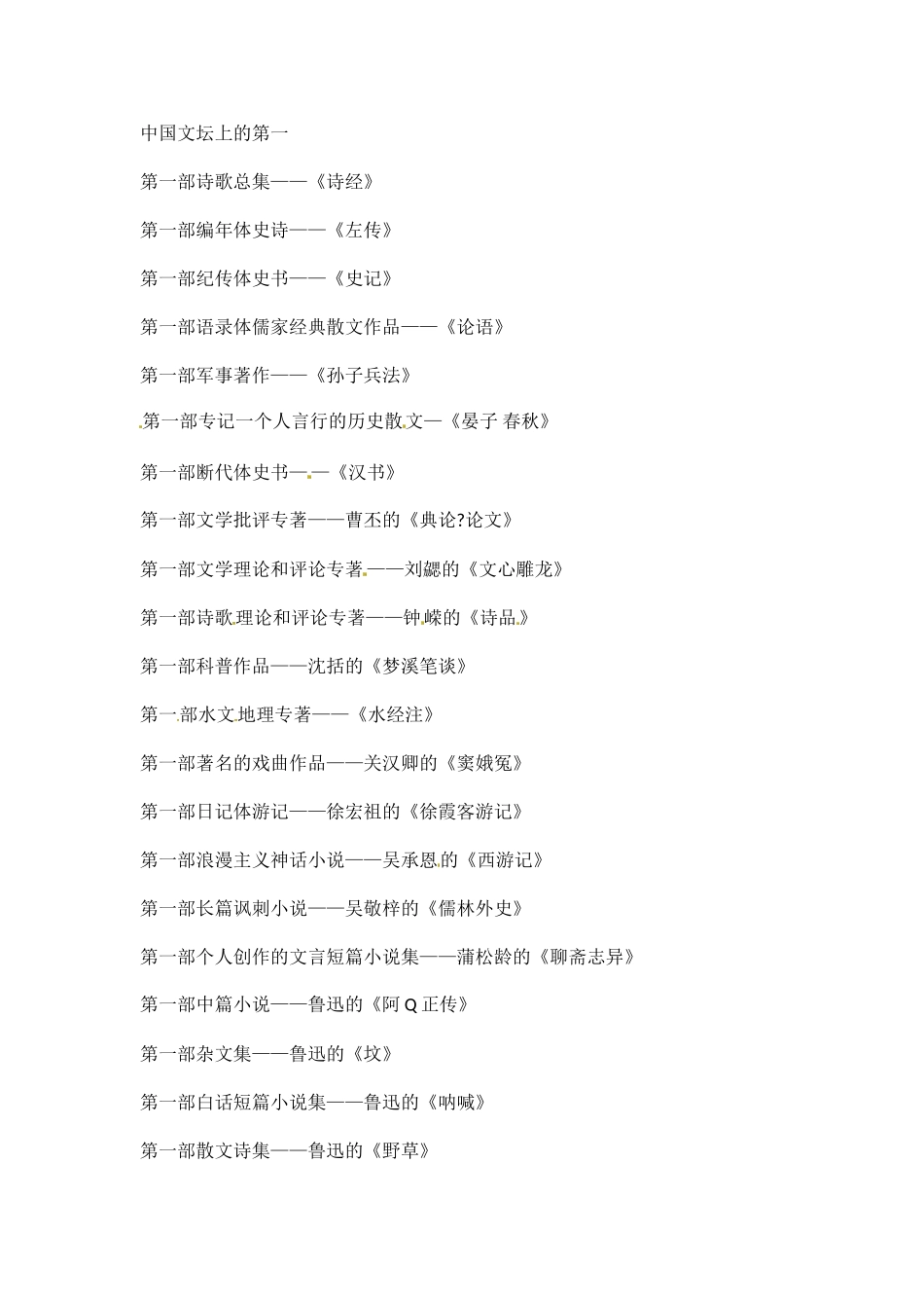 小升初语文知识点汇编- 文学常识5通用版本.doc_第1页