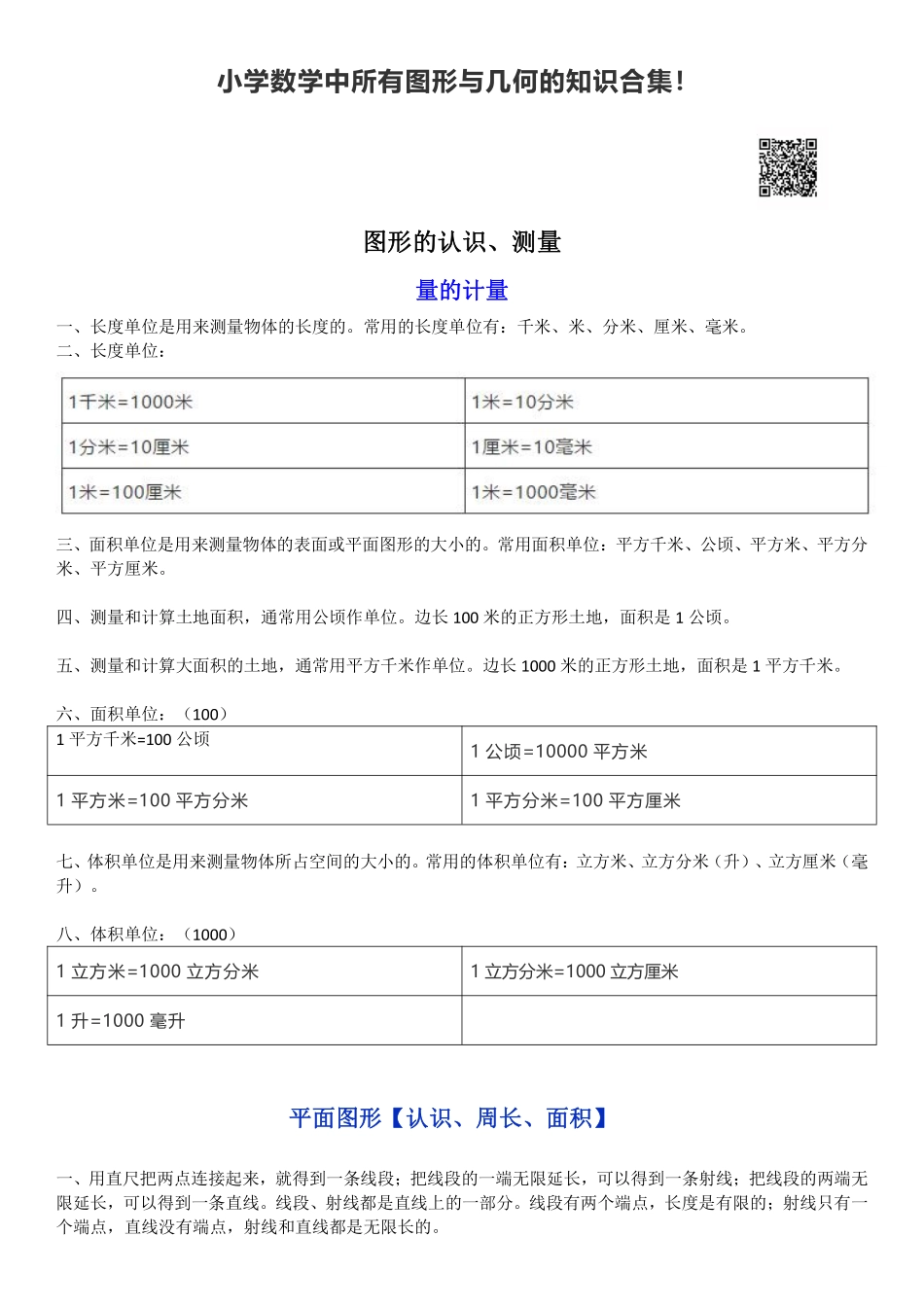 小学知识小升初数学中所有图形与几何的知识合集.pdf_第1页