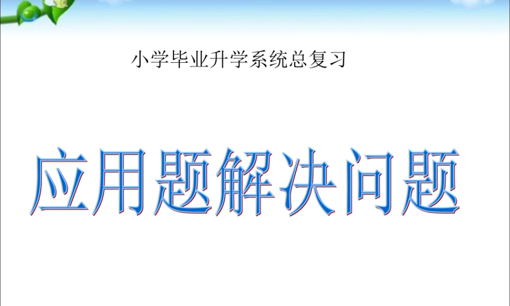 人教版小升初数学应用题专项总复习课件.ppt