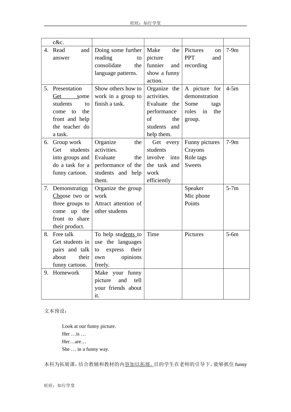 牛津上海版三下Unit 10《Funny Cartoons》（period 1）word教案【旺旺：知行学堂】.doc_第2页