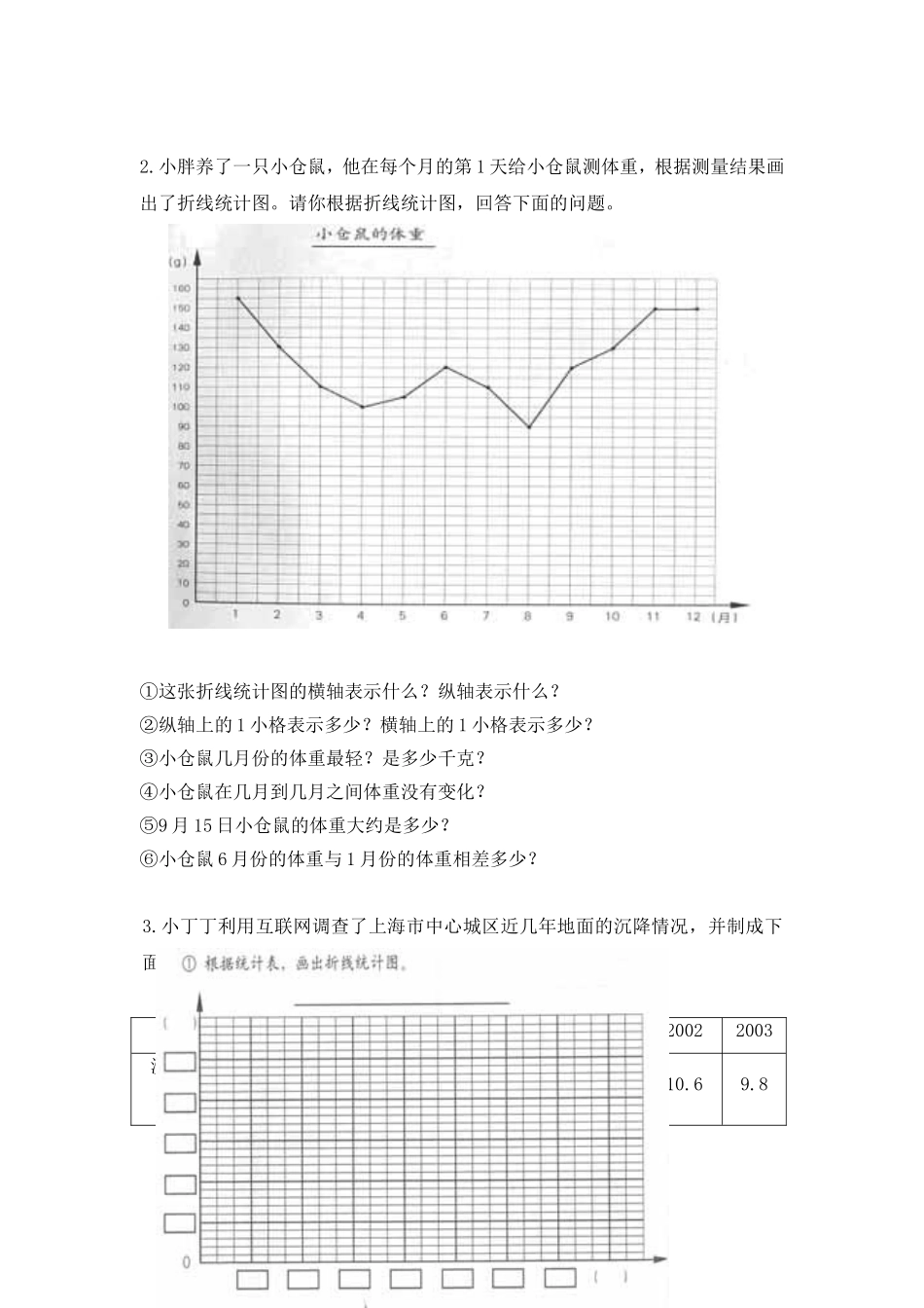 【沪教版六年制】四年级下册 第三单元折线统计图复习 教案.doc_第2页